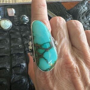 Turquoise and Sterling Silver Statement Ring